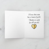 Verpleegster met hart van goud dank u bedankkaart (Binnen)