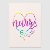 Verpleegster met hartvormige stethoscoop (Voorkant)