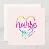 Verpleegster met hartvormige stethoscoop (Voorkant / Achterkant)