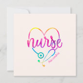 Verpleegster met hartvormige stethoscoop (Voorkant)