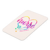 Verpleegster met hartvormige stethoscoop magneet (Linkerzijde)