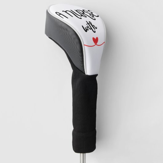 Verpleegster met Heart Golf Head Hoesje Golfheadcover (Schuin)
