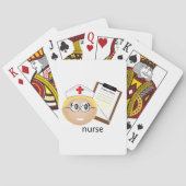 Verpleegster met medisch klembord en thermometer pokerkaarten (Achterkant)