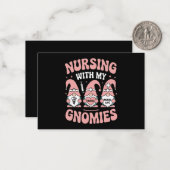 Verpleegster met mijn Gnomies Kabouter Verpleegste Notitiekaartje (Voorkant / Achterkant in situ)