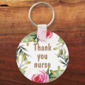 Verpleegster met pensioen bedankt voor het cadeaut sleutelhanger (Voorkant)