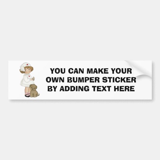  verpleegster met puppy T-shirts en cadeautjes Bumpersticker (Voorkant)
