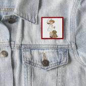 verpleegster met puppy T-shirts en cadeautjes Vierkante Button 5,1 Cm (In situ)