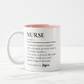 Verpleegster | Moderne script verpleegster definit Tweekleurige Koffiemok (Links)