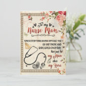 Verpleegster Moeder Cadeaus | Brief Aan Mijn Verpl Kaart (Staand voorkant)