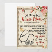 Verpleegster Moeder Cadeaus | Brief Aan Mijn Verpl Kaart (Voorkant / Achterkant)