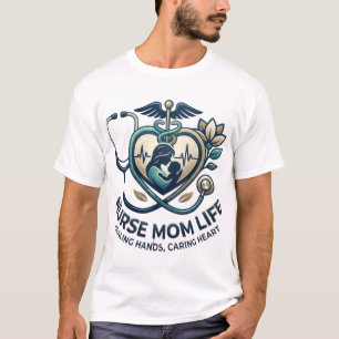 Verpleegster Moeder Leven Genezende Handen Hart T-shirt