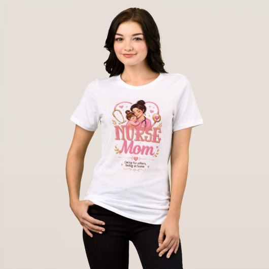 Verpleegster Moeder Roze Gouden Sweatshirt (Voorkant volledig)