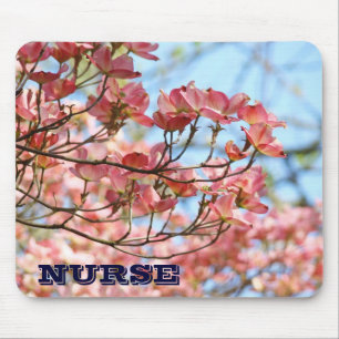 VERPLEEGSTER muismatje Roze Dogwood Boom Bloemen Muismat