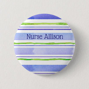 Verpleegster naamplaatje Periwinkle Blauw Waterver Ronde Button 5,7 Cm