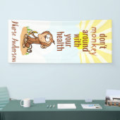 Verpleegster; niet apen rond gezondheid; gepersona spandoek (Beurs)