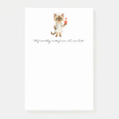 Verpleegster Notitieblok met Schattigee Cat Holdin Post-it® Notes (Voorkant)