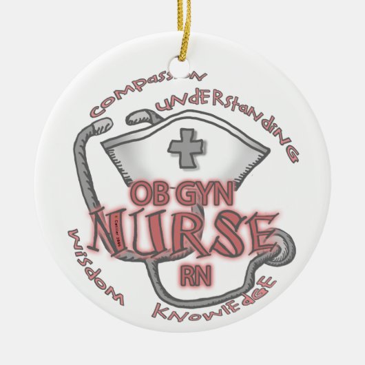 Verpleegster ObGyn Axiom Keramisch Ornament (Voorkant)