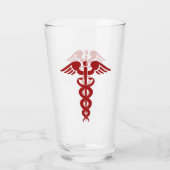 Verpleegster of Dokter Caduceus Glas (Achterkant)