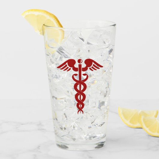 Verpleegster of Dokter Caduceus Glas (Voorkant ijs)