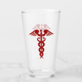 Verpleegster of Dokter Caduceus Glas (Voorkant)