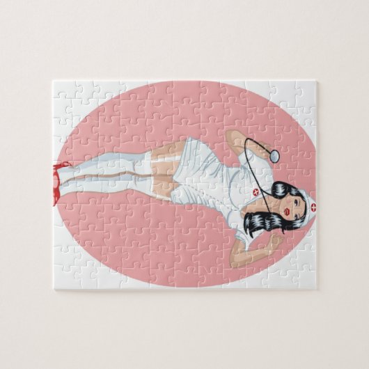 Verpleegster omhoog legpuzzel (Horizontaal)