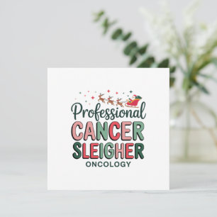 Verpleegster oncologie Kerstmis kanker chemo oncol Feestdagenkaart