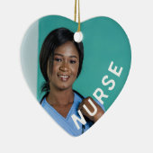 Verpleegster one-of-a-kind aangepaste foto hart keramisch ornament (Rechts)