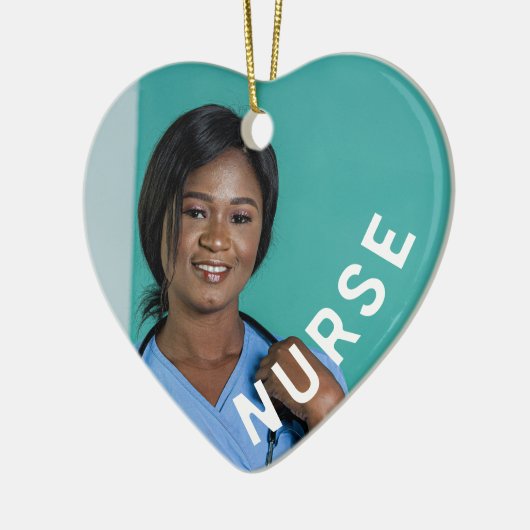 Verpleegster one-of-a-kind aangepaste foto hart keramisch ornament (Links)