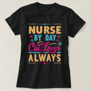 Verpleegster op dag Cat Lover Altijd T-shirt