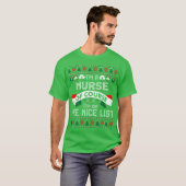 Verpleegster op de lijst van Nice: Kerstmis lomp T-shirt (Voorkant volledig)