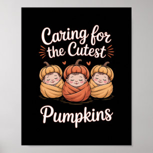 Verpleegster op de neonatale intensive care zorgt  poster