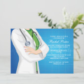 Verpleegster op dienst Afstuderen Uitnodiging (Staand voorkant)