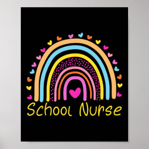 Verpleegster op school Boho Regenboog Verpleegster Poster