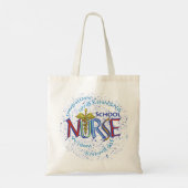 Verpleegster op school motto tote bag (Achterkant)