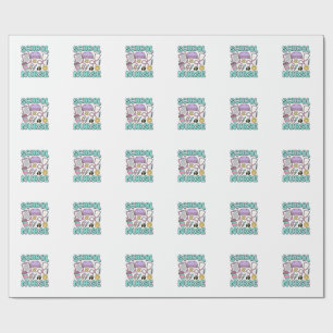 Verpleegster op school Vintage medische collage sh Cadeaupapier