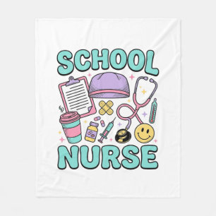 Verpleegster op school Vintage medische collage sh Fleece Deken