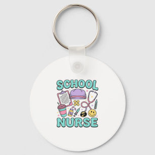 Verpleegster op school Vintage medische collage sh Sleutelhanger