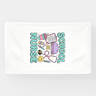 Verpleegster op school Vintage medische collage sh Spandoek