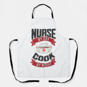 Verpleegster overdag. Cook By Night Humorous Cook' Schort (Voorkant)