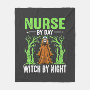 Verpleegster Overdag Heks 's Nachts Halloween-ontw Fleece Deken
