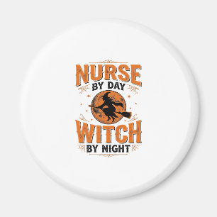 Verpleegster overdag Heks 's nachts Halloween-ontw Magneet