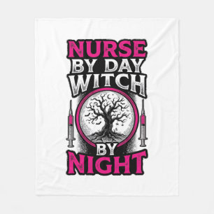 Verpleegster Overdag Heks 's Nachts Halloween Shir Fleece Deken