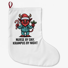 Verpleegster overdag, Krampus 's nachts, verpleegs Grote Kerstsok