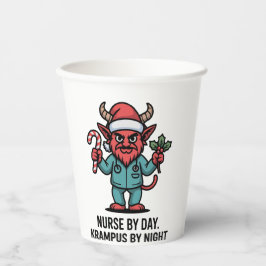Verpleegster overdag, Krampus 's nachts, verpleegs Papieren Bekers