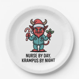 Verpleegster overdag, Krampus 's nachts, verpleegs Papieren Bordje