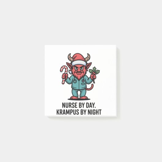 Verpleegster overdag, Krampus 's nachts, verpleegs Post-it® Notes (Voorkant)