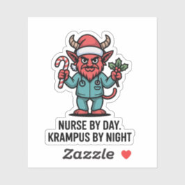 Verpleegster overdag, Krampus 's nachts, verpleegs Sticker