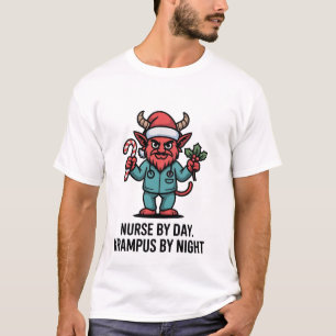 Verpleegster overdag Krampus 's nachts verpleegste T-shirt