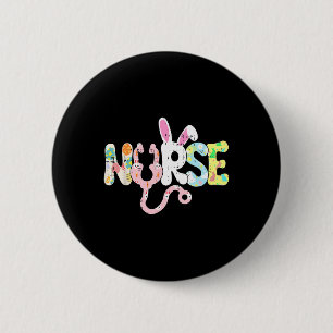 Verpleegster paashaas oren lente verpleging rn Man Ronde Button 5,7 Cm