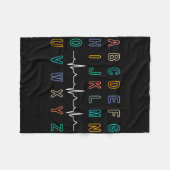 Verpleegster Parst Test ABC's EKG Strip Alfabet Gr Fleece Deken (Voorkant (Horizontaal))